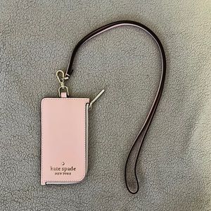 Kate Spade Staci Saffiano Leather Card Holder-chalk pink